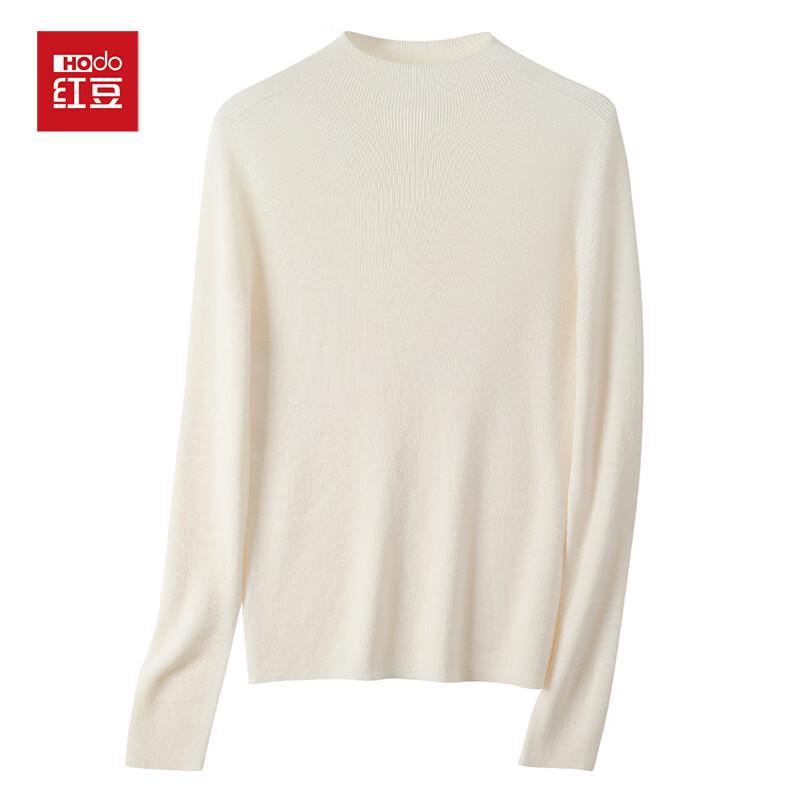 Hongdou Women's 100% Merino Wool Mock Neck Sweater