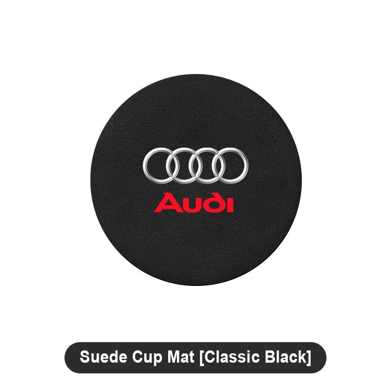 1pcs Suede Car Coaster Mat Water Cup Slots Non-Slip Pad for Audi C5 C6 C7 A4 B6 B8 B7 A6 A3 A5 Q3 Q5 Q7 8P  S3 S5 S1 S4 S2 RS3 RS4 RS5 RS6 RS8