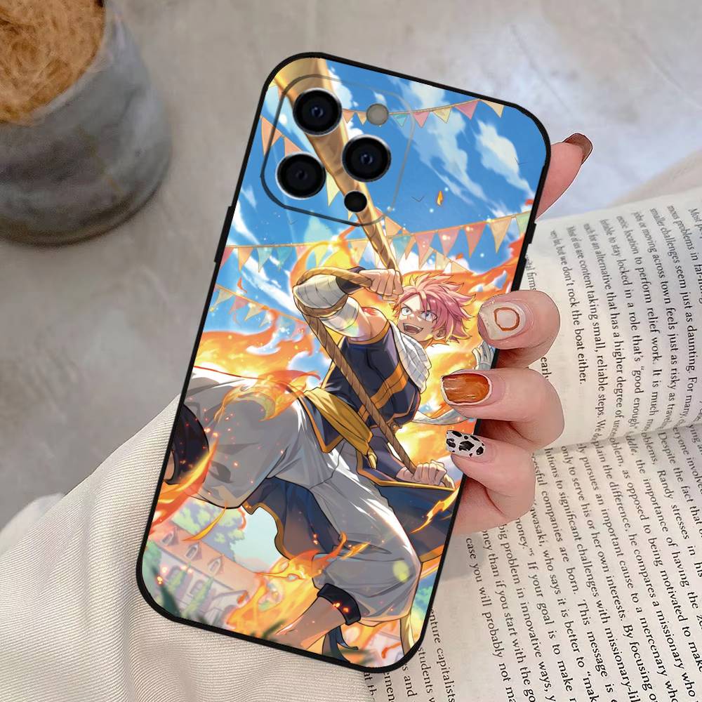 Fairy Tail Natsu Dragneel Handyhülle Für iPhone 17,16,15,14,13,12,11 Plus,Pro Max,XS,Weiche Silikon Schwarze Hülle