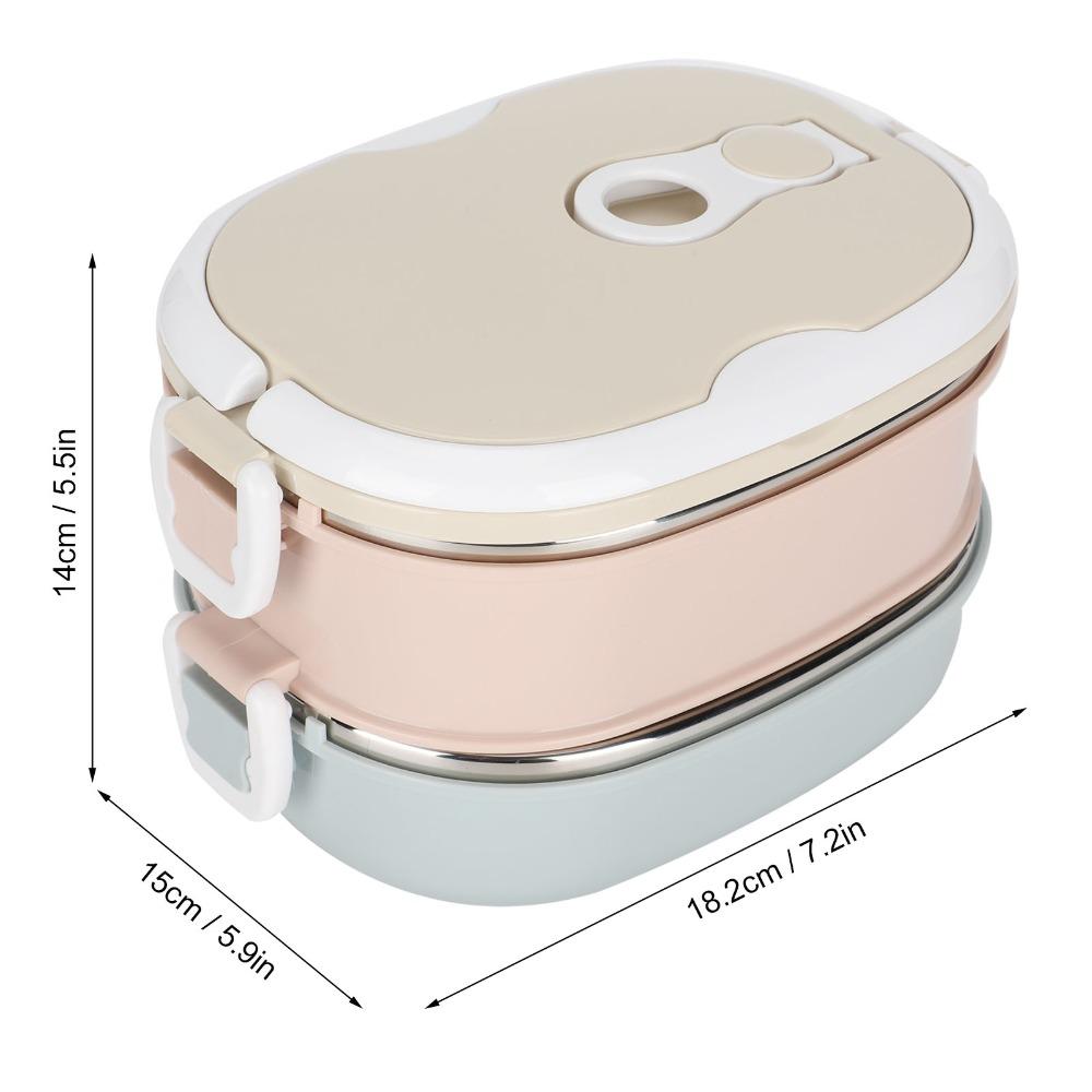 Round Shape Stainless Steel Lunch Box Stackable Design Thermal Food Container  For Office