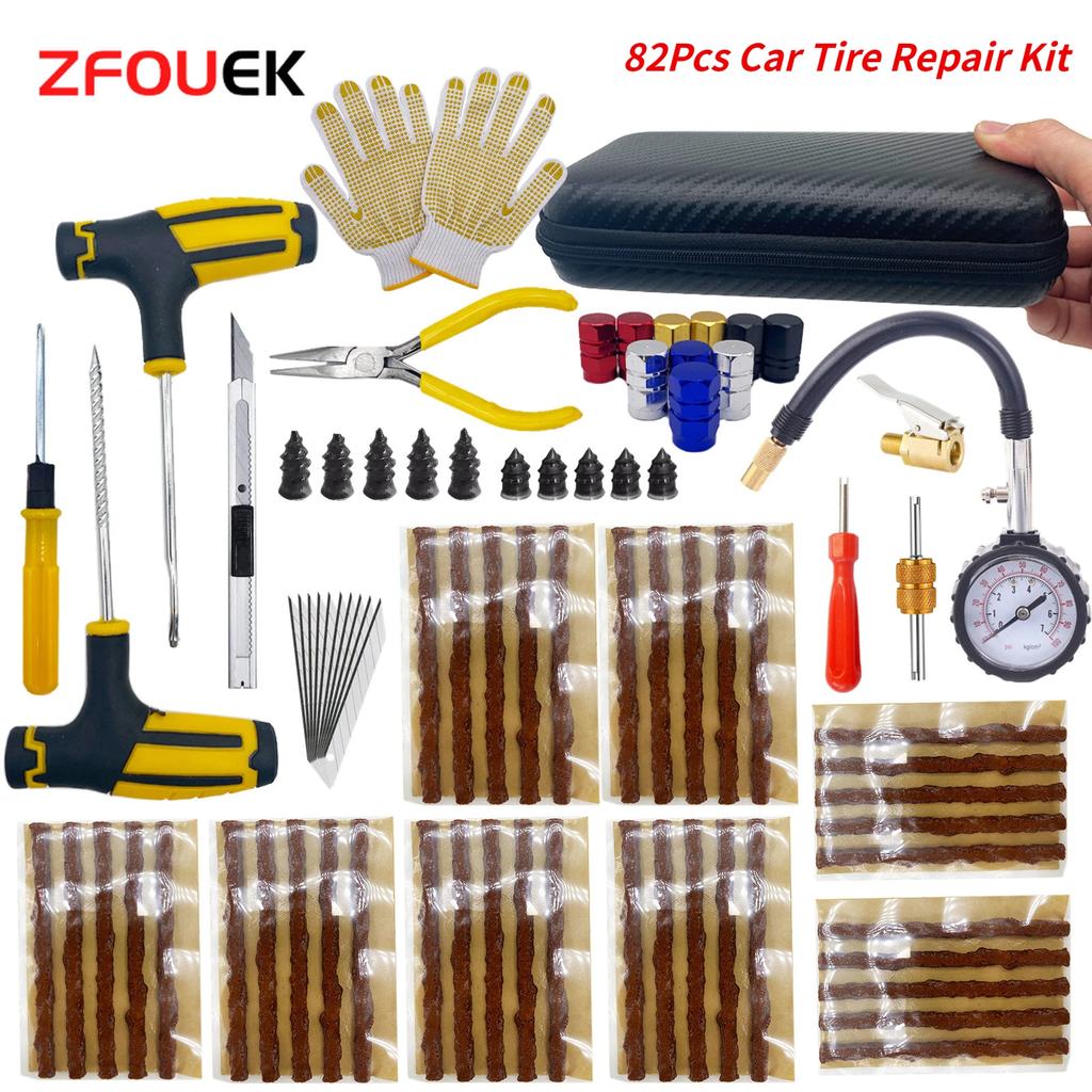 Auto Tire Repair Kit Puncture Plug Tools Tyre Puncture Emergency for Universal Tire Strips Stiring Glue Repair Tool