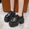 10cm High Leather Shoes for Women Waterproof Platform Womans Casual Thick Sole Loafers Comfortable Chunky Sneakers Zapatos Mujer