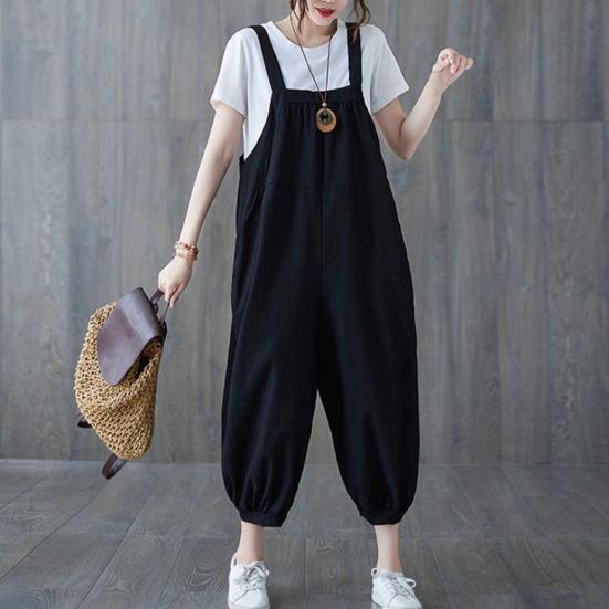 Женский летний комбинезон без рукавов с квадратным воротником — фото 4