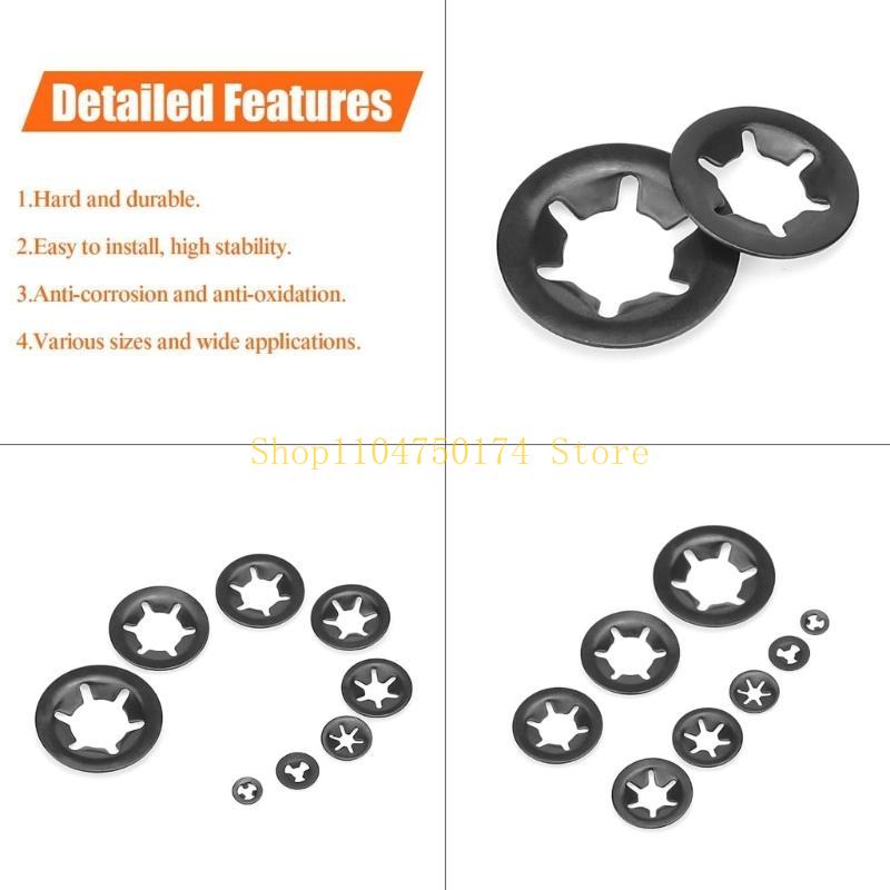 360Pcs 9 Sizes Internal Tooth Star Lock Washers Replacement Quick Speed Locking Washers Retaining Clips Fasteners Top Sale