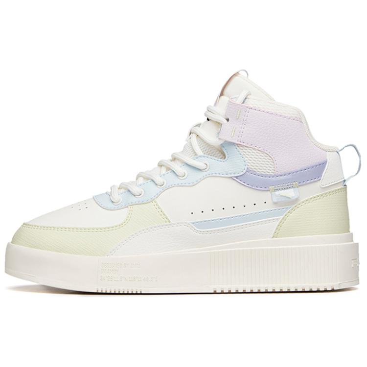 New Anta Anti-Slip Wear-Resistant High-Top Skateboard Shoes Women's White Green 922238011-4