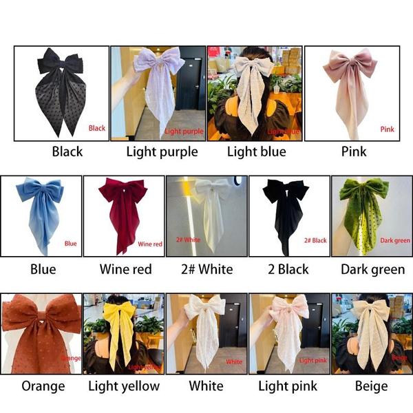 Chiffon fabric bow hair clip retro style hair clip spring clip hair accessories