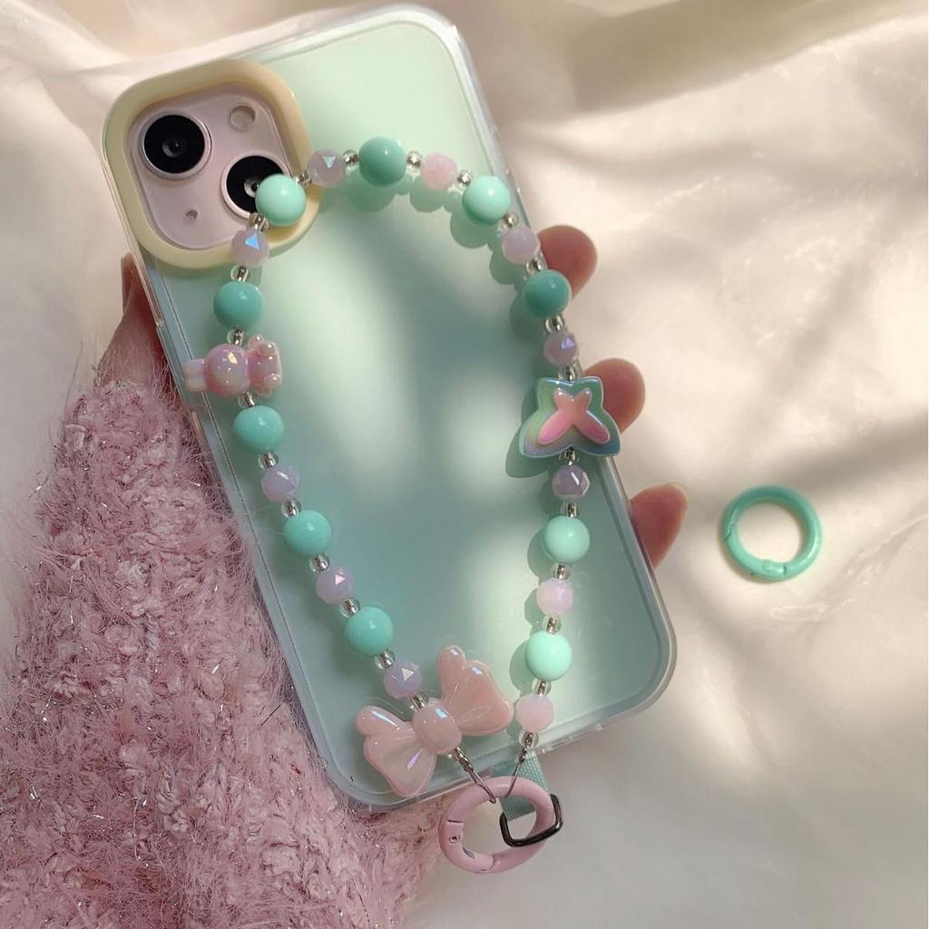 Dopamine Spring Collection: Flower Butterfly Heart Crystal Beaded Phone and Bag Chain - Perfect Best Friend Gift