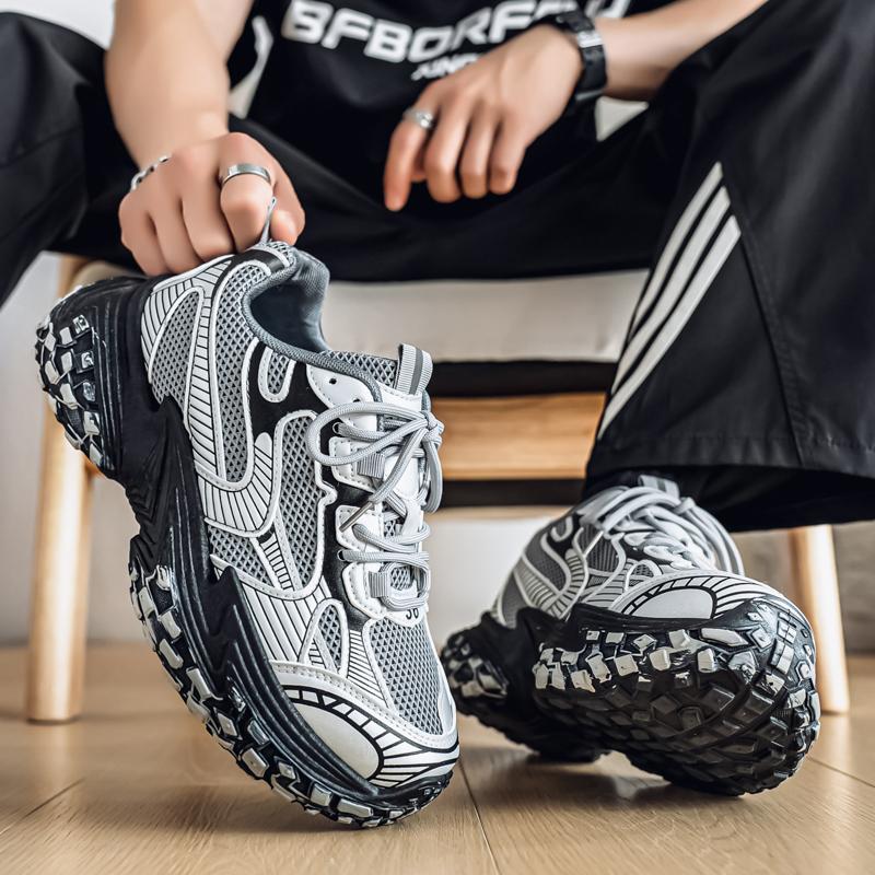 New Fashion Men 's Four Seasons Comfortable Thick Sole Shoes Students BoysTrending Soft Sole Breathable Casual Running Sneakers