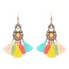 Vintage Ethnic Enamel Drop Oil Round Water Drop Earrings for Women Boho Multilcolor Beads Dangle Earring Female Pendiente Mujer