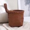 Hand-Woven Imitation Rattan Hanging Basket Plastic Garlic Ginger Storage Basket  for Kitchen