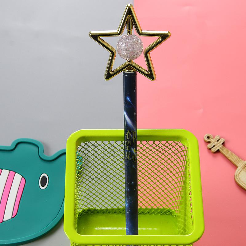 

1 шт. Милые мультяшные хрустальные гелевые ручки, кавайные канцелярские принадлежности, офисные школьные принадлежности, подарки, гелевая ручка Ink Color:Black