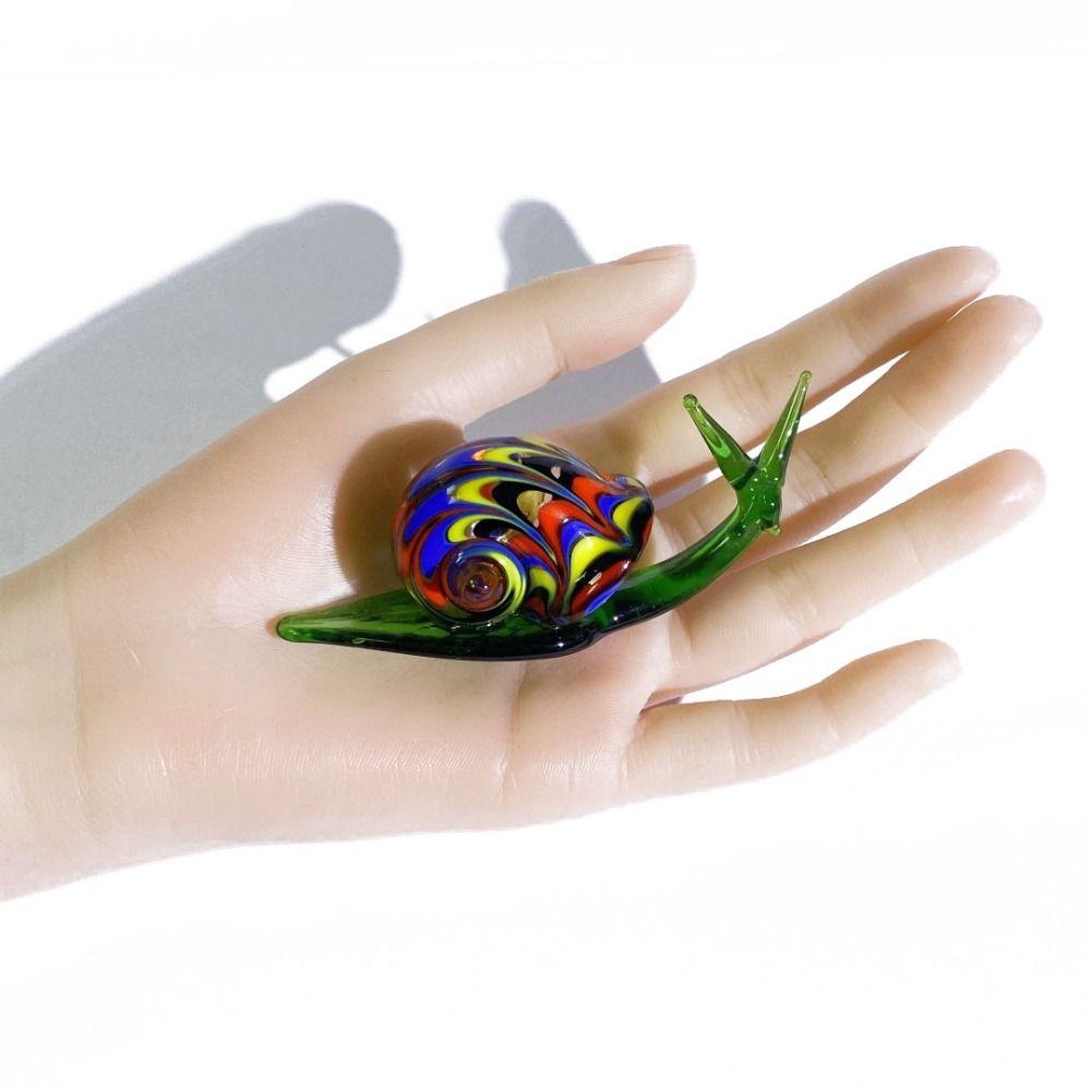 Glaze Crafts Snail Figurines Mini Snail Ornaments Micro Landscape Glass Snail Miniature  Gift