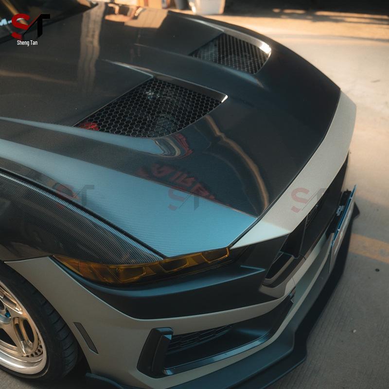2024+ Ford Mustang Carbon Fiber Engine Hood Body Kit Modification Front Cover