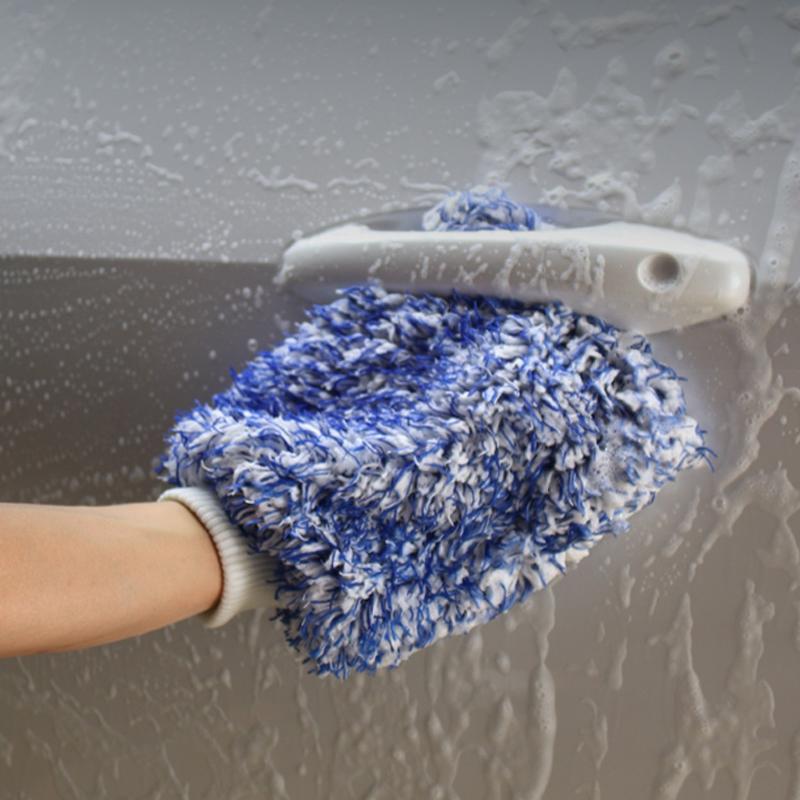 Microfiber Car Washing Gloves Thicken Coral Fleece Absorbent Water Anti-slip Cleaning Gloves Auto Cleaning Tools Car Accessoires