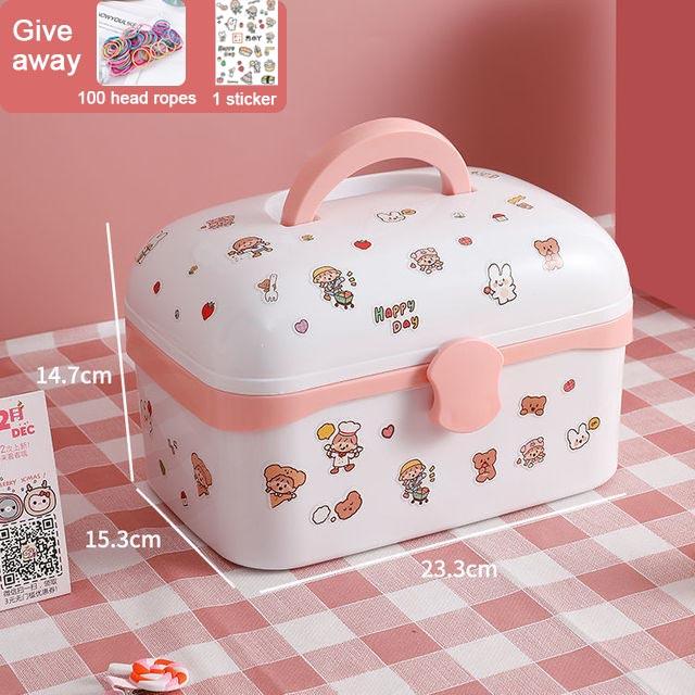 Large-capacity Children's Hair Accessories Storage Box Girl Hairpin Ring Hair Band Cute Rubber Band Head Rope Jewelry Box