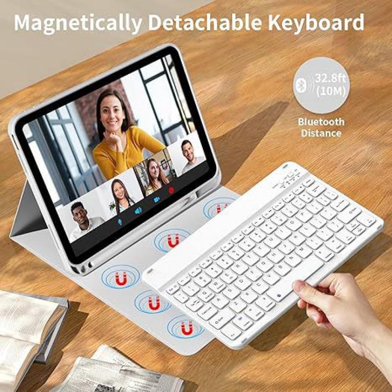 IPad 11th Gen Bluetooth Keyboard With Detachable Magnetic Case Silicone Cover Air 11 Ergonomic Design Multiple Colors