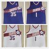 Phoenix Suns Basketbalový dres Booker 35 Durant 35 Retro styl Bavlna Sportovní oblečení Muži Ženy Podzim