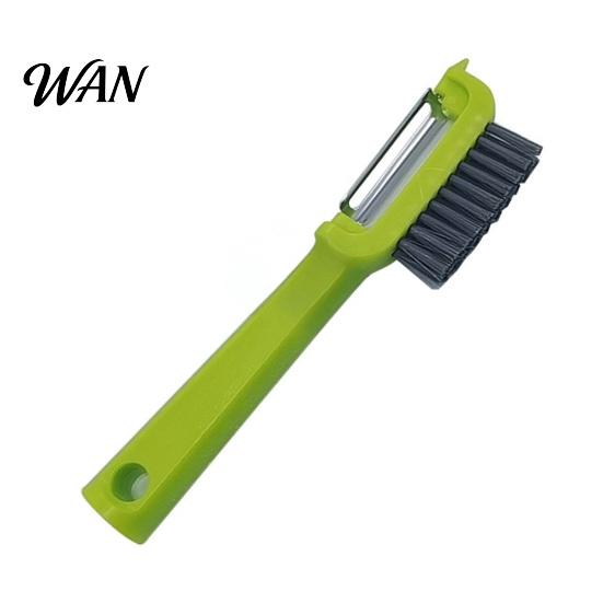 Multi-purpose Kitchen Peeler Vegetable with Brush Stainless Steel Blade Fruit Carrot Cucumber Wide Coverage Ergonomic Grip Gadget for Removing Skin &