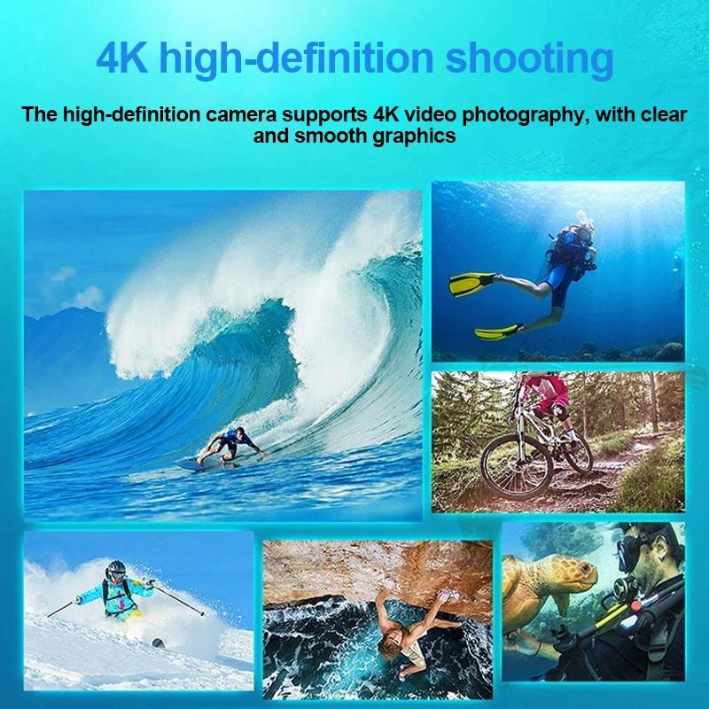 Ultra HD 4K Action Camera 30fps/170D Underwater Waterproof Helmet Video Recording Cameras Remote WiFi Outdoors Mini Sport Camera