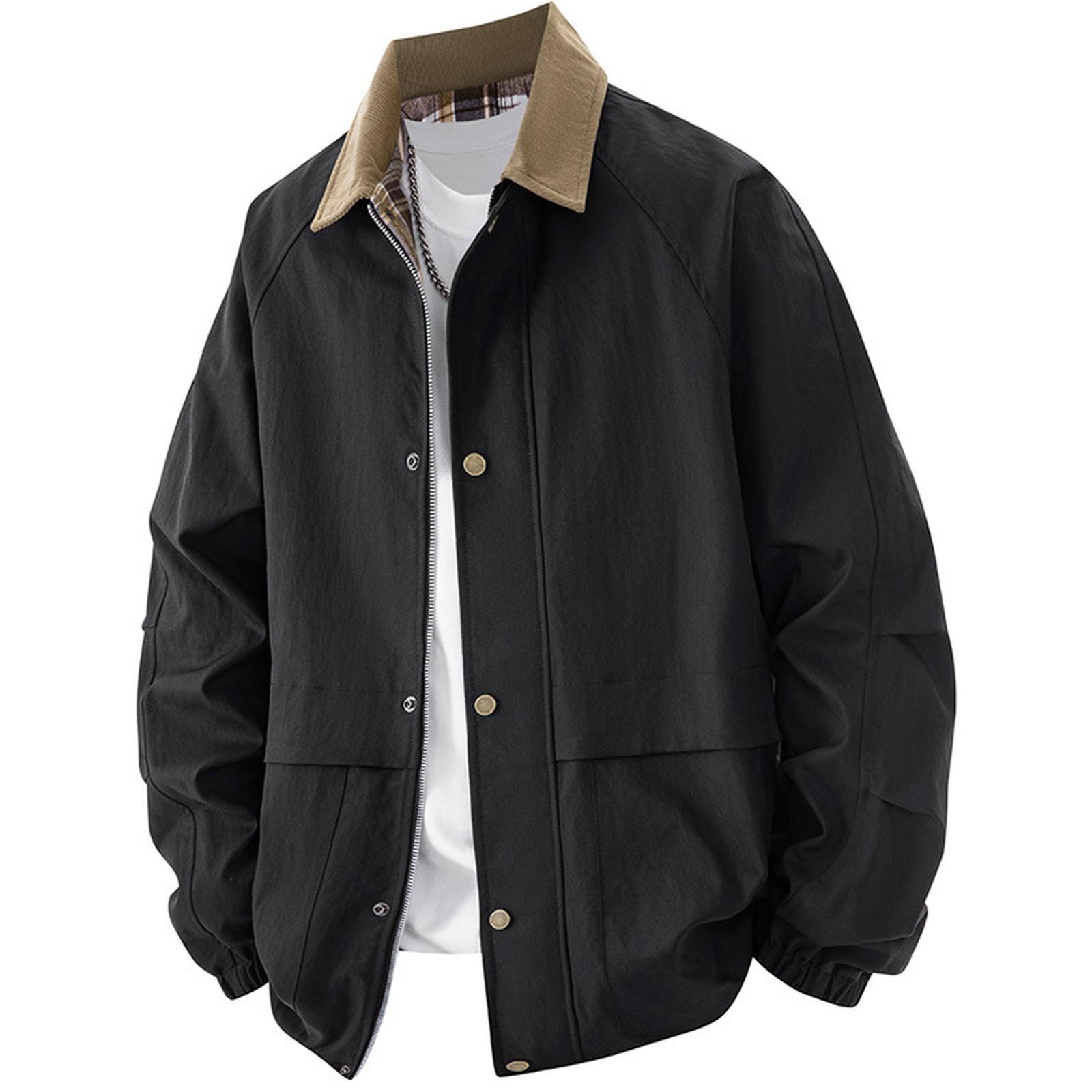 

The New Plus-size Men s Outerwear Trend Goes With Baggy Lapel Jackets XXL чёрный