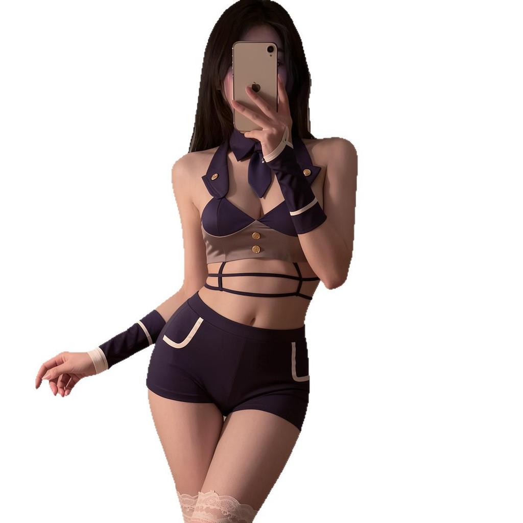 Sexy Bunny Girl Police Uniform Crotchless Lingerie Set Pajamas