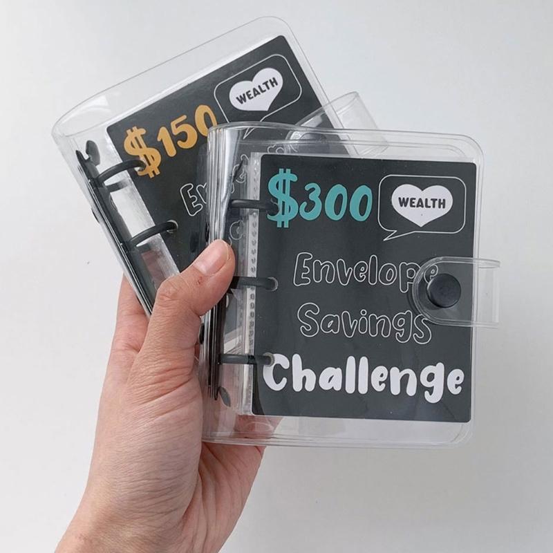 25 Pockets Money Holder Paper Money Collection Book Currency Holder Album 3 Rings PVC Binder Budget Money Saving Planner