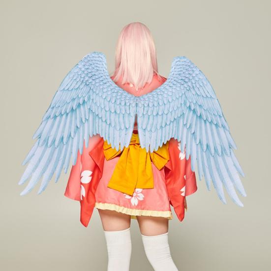 Halloween Cosplay Wing Prop with Elastic Band Faux Leather Good Detail Stage Show