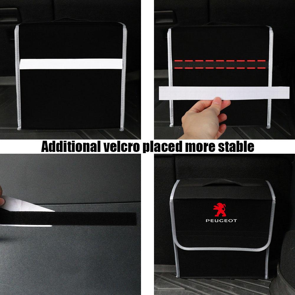 For Peugeot 508 106 107 108 2008 3008 308 307 106 1pcs Folding Car Storage Box Car Trunk Organizer Box Auto Storage Center Cover