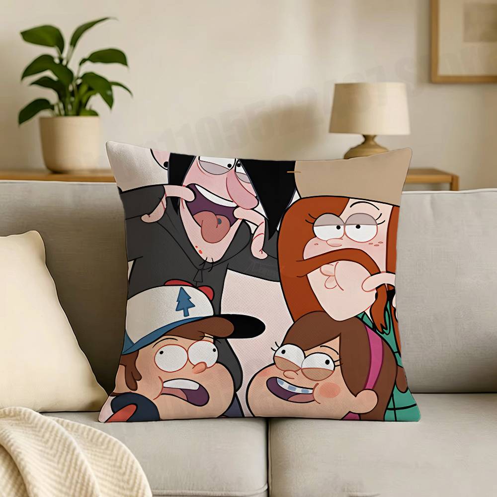 GGravity Süße FFälle Cartoon-Druck Kissenbezug Personalisierter Kissenbezug für Sofa Heimdekoration