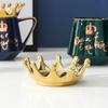 Creative Crown Ceramic Cup with Lid Coffee Cup Nordic Gold Pattern Couple Mug Big Belly Cup Souvenir