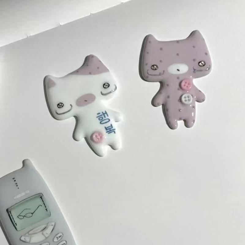 Cartoon Cat Hair Clips Y2K Lovely Polka Dot Hair Accessories  for School Wear and Gifts