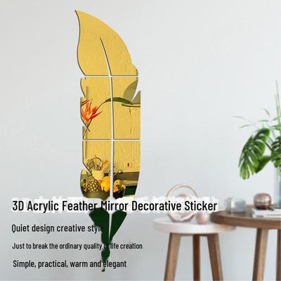 3D Stereo Feather Acryl Slaapkamer Spiegel over de Volledige Lengte - Nis Meubels Wanddecoratie.