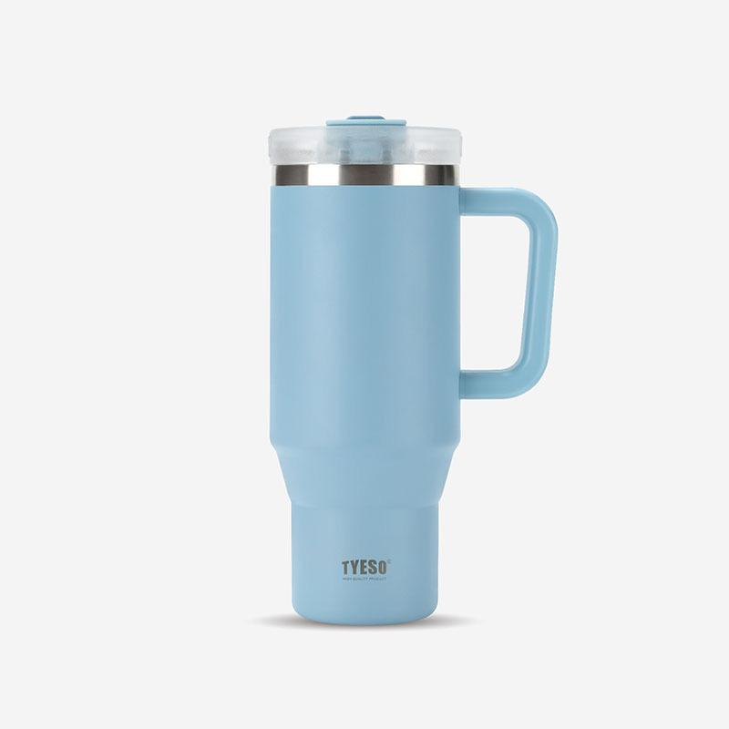 Tyeso 30oz/40oz Stainless Steel Water Bottles with Handle Straw Car Mug Travel Cups Thermal Iced Vacuum Insulated Coffee Cups