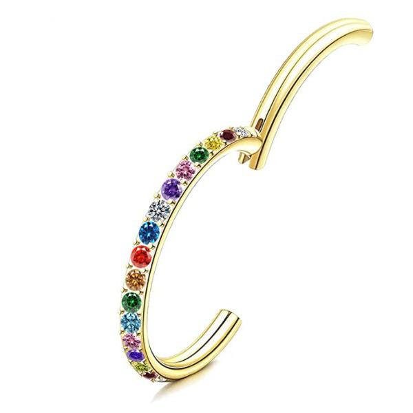 2024 Vibrant Rhinestone Nose Ring & Ear Cuff - Exclusive G23 Titanium Punk Style