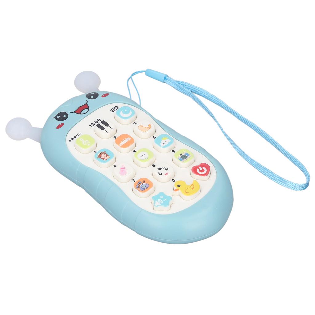 Music Phone Toy Volume Adjustable Soft Wear Resistant Educational Music Teething Toy Gift Blue