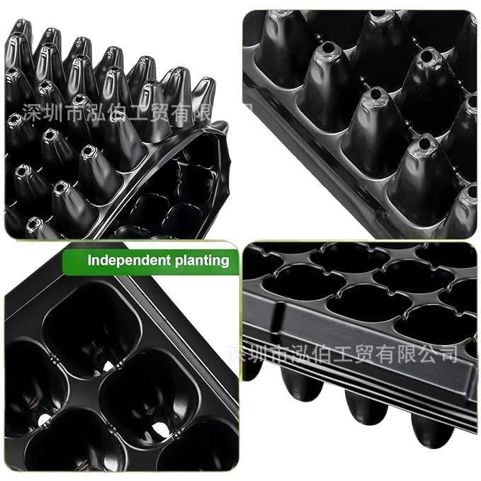 128-Cell Plastic Seedling Tray with Garden Design for Seed Starting