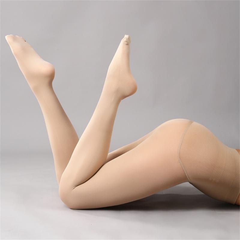 Ladies' Opaque Nylon Tights Hosiery High Waist Tummy Compression Pantyhose Slimming Stockings Leggings with Control Top