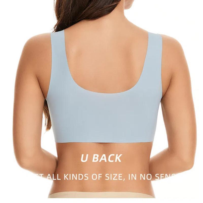 Wireless Back-Smoothing Seamless Bra - Latex Cups with Lift & Support, Plus Size Ice Silk Comfort for Sagging Prevention & T-Shirt Invisible Wear