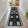 Airplane Runway Runner Rug Glow-Inspired Airport Hallway Carpet for Kids Pilot Gift Aviation Themed Modern Floor Mat Bedroom