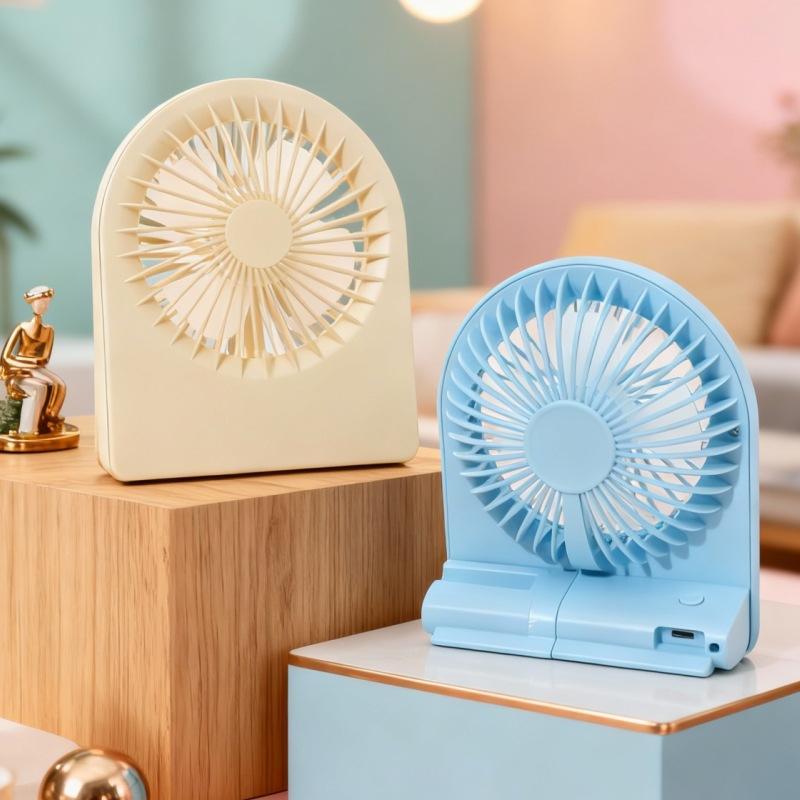 3 Speed Ultra Thin USB Rechargeable Desktop Fan Quiet Operation Energy Saving for Office Desk Use