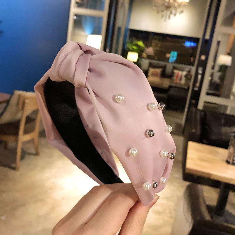 Fashion Women Bow Knot Beading Hairband Hair Sweet Girls Headband