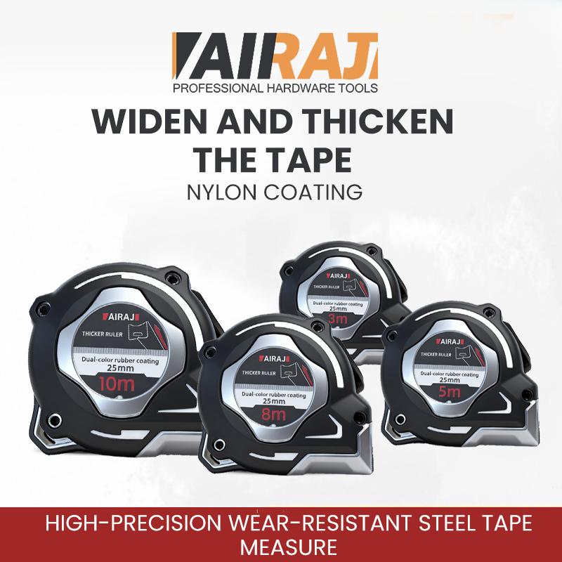 

AIRAJ 3M to 10M Tape Measure Self-Locking Thickened Case Metric and Imperial Tape Measure with Fraction Marks Backside Printing 3M