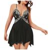 Lingerie For Women Front Closure Babydoll Lace V Neck Mesh Sleepwear Lingerie