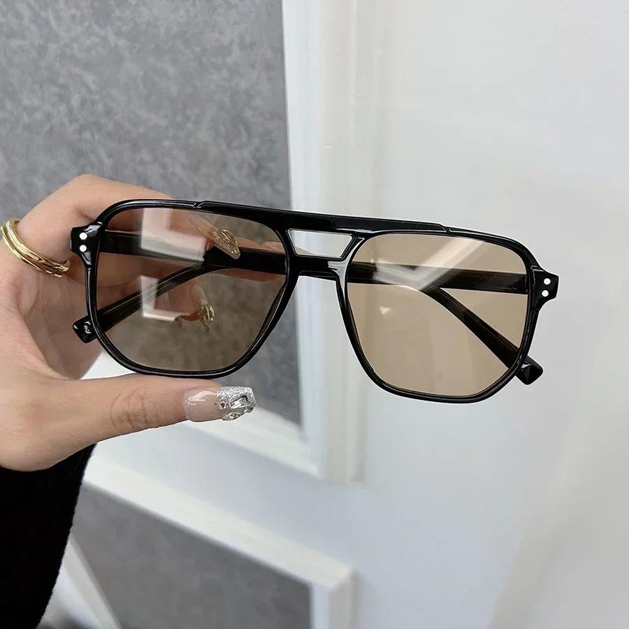 Klassische quadratische Sonnenbrille Retro stilvolle Brille für Damen Herren Minimalistische Mode Lässig Unisex