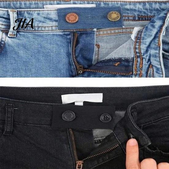 Detachable Jean Fastener Waistband Extender with Metal Button, Adjustable Waist Extenders for Pregnant Pants Jeans Trousers Skirt Denim Men