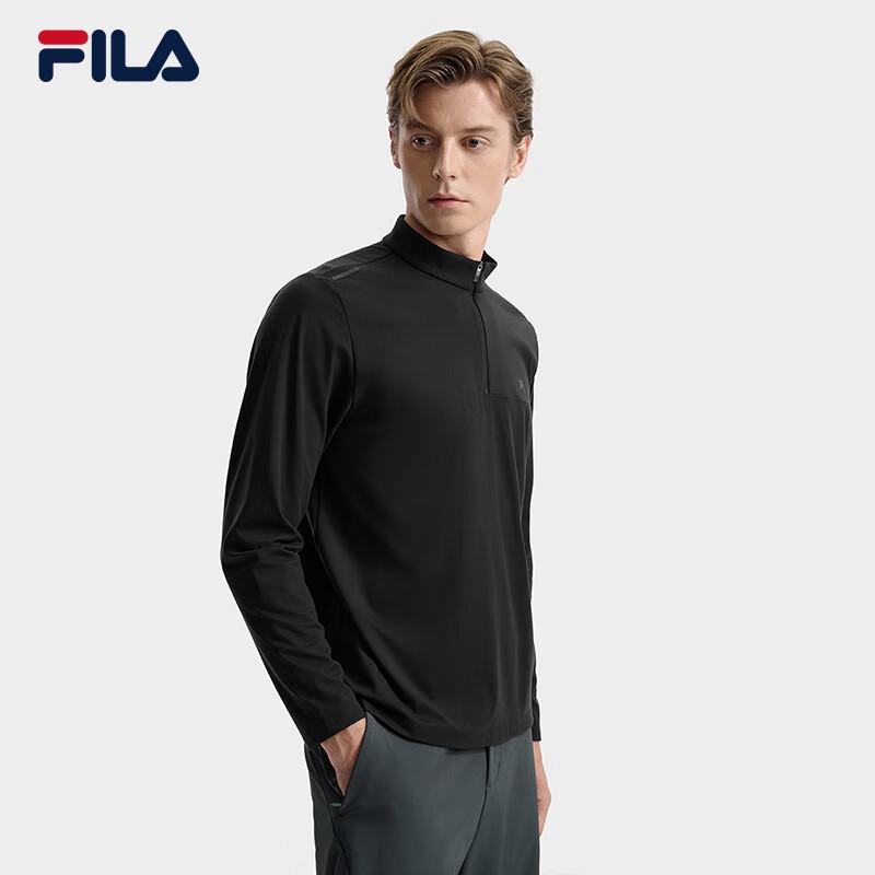 FILA Men's Half-Zip Knitted Long-Sleeve Shirt