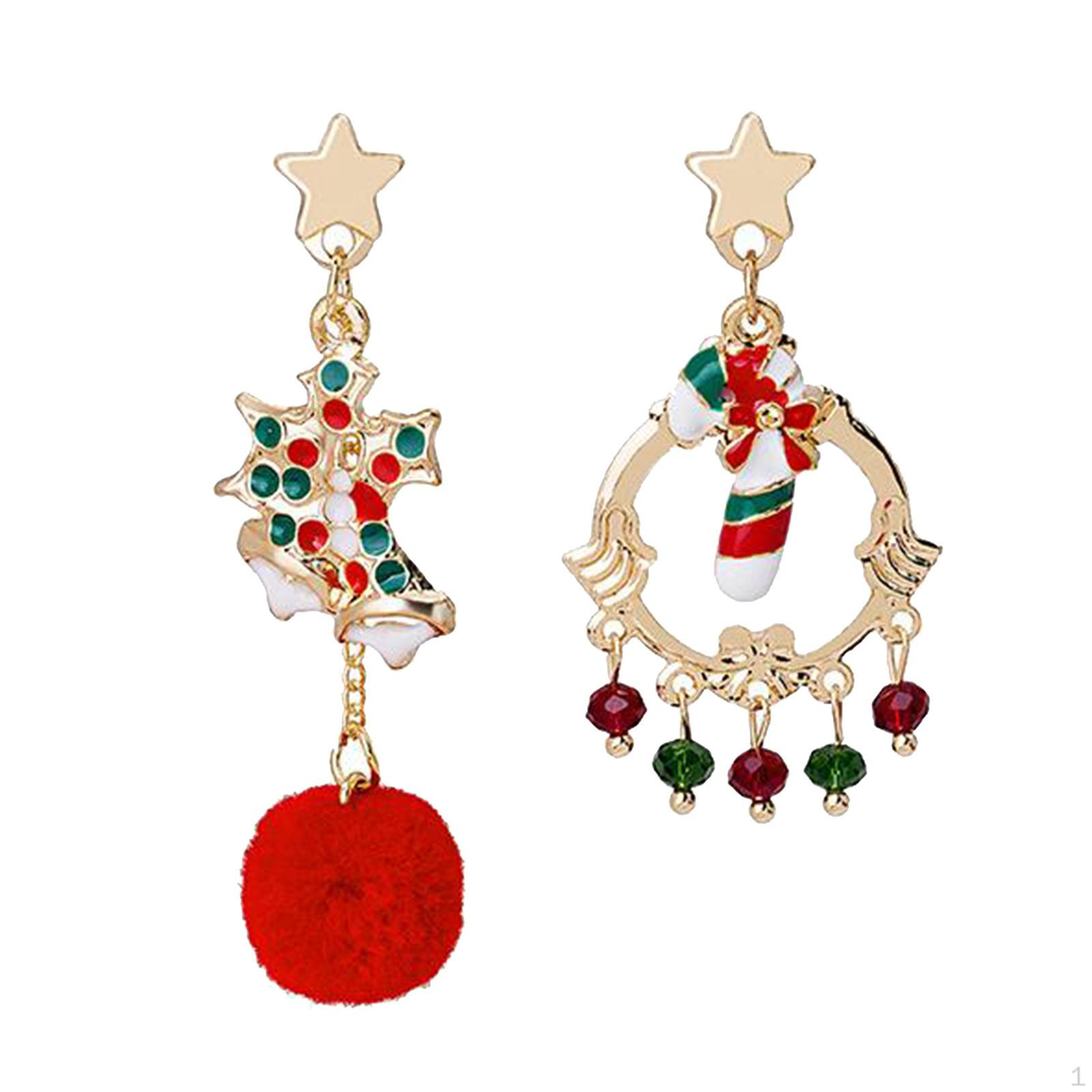 

Рождественские висячие серьги, асимметричные серьги-гвоздики, праздничный ювелирный подарок Style 7
