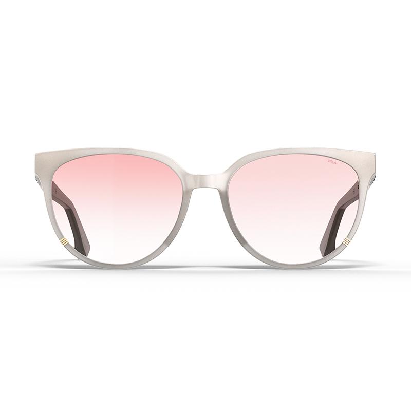 FILA Retro Cat Eye Frame Square Sunglasses Unisex sunglasses SFI916 04AO Moon White