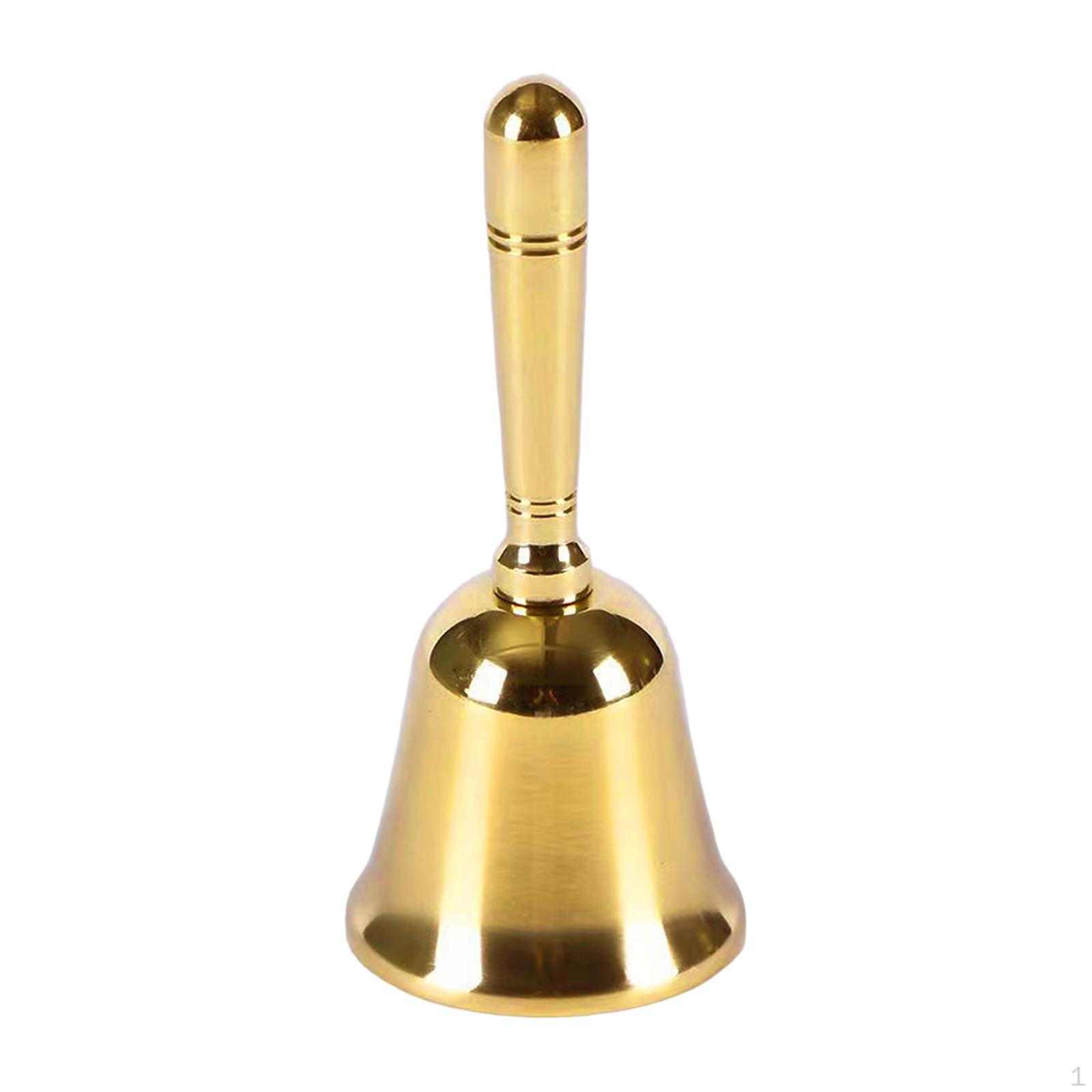 Starožitné zvonkové přívěsky Měděné Ruční Stolní Servis Hotelová Večeře Kuchyně Vánoční Hand Bell 9.8x4.3cm beige