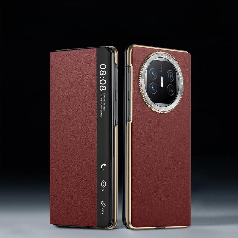 

Чехол для телефона Huawei Matex6, Вращающийся декомпрессионный объектив X5, Противоударный X3, Умное окно, Гальванизированный кожаный чехол для мужчин Huawei Mate X6